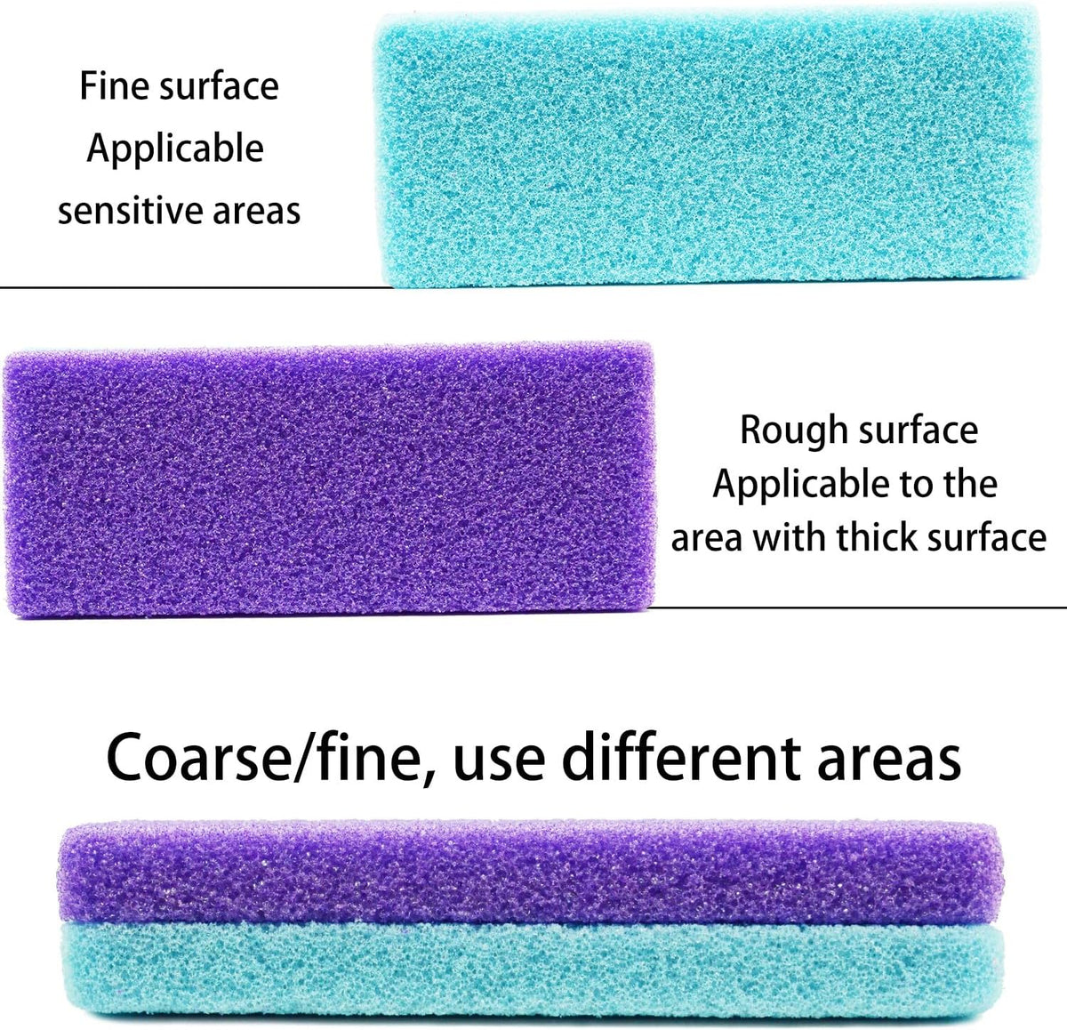 NYQIUGER 6Pcs Professional Pedicure Foot Pumice Stone for Feet Skin Callus Remover and Scrubber for Dead Skins Sided