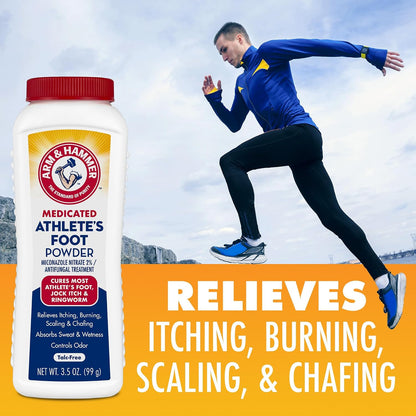 Arm & Hammer Medicated Athlete's Foot Powder, Antifungal Treatment, 3.5 oz