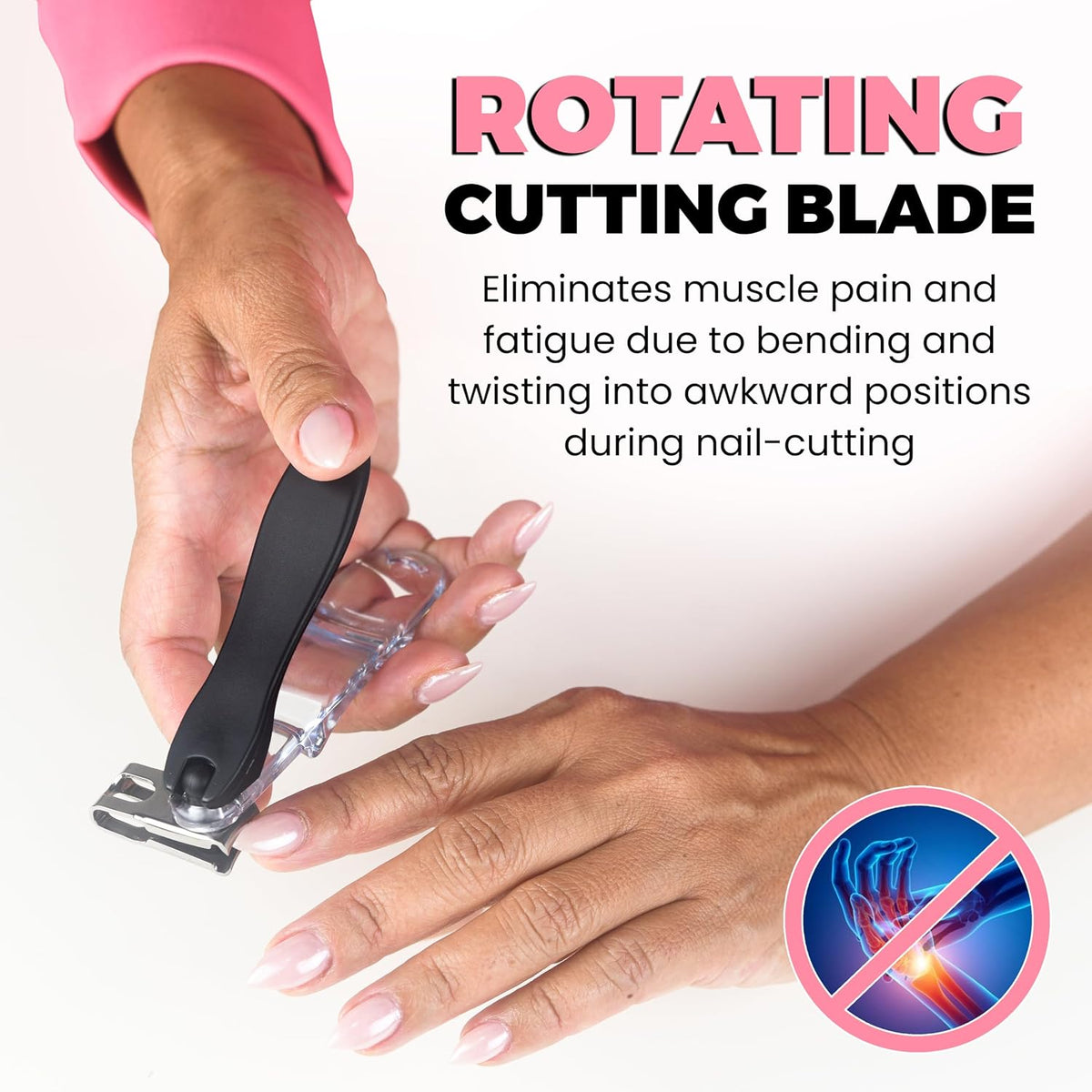 EZ Grip 360 Degree Rotary Stainless Steel Sharp Blade Fingernail Toenail Clipper, Trimmer and Cutter