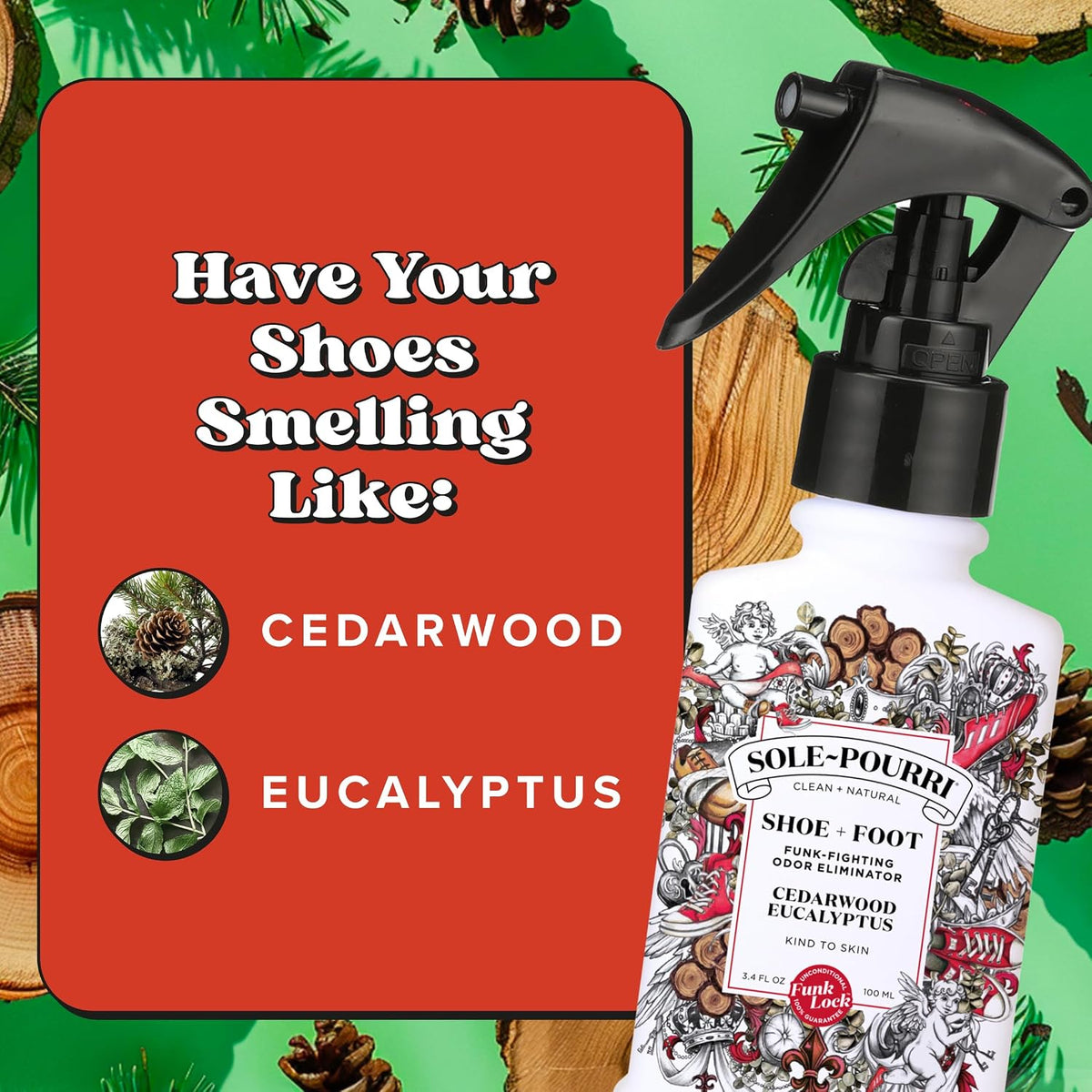 Sole-Pourri Shoe Deodorizer + Foot Spray, 3.4 Fl Oz