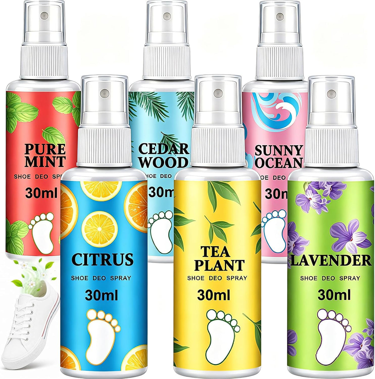 6 Pack Shoe Deodorizer Spray, 6 Oz Total Powerful Foot Odor Eliminator