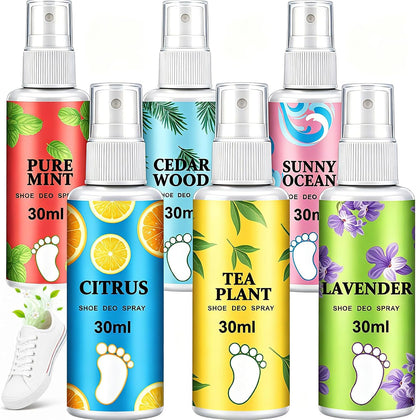6 Pack Shoe Deodorizer Spray, 6 Oz Total Powerful Foot Odor Eliminator