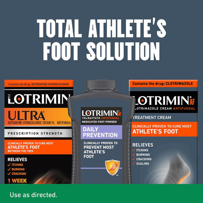 Lotrimin Daily Sweat & Odor Control Medicated Foot Powder - Antifungal Formula for Lasting Relief from Foot Odor, 6.25 Ounce (177 Grams) (Packaging May Vary)