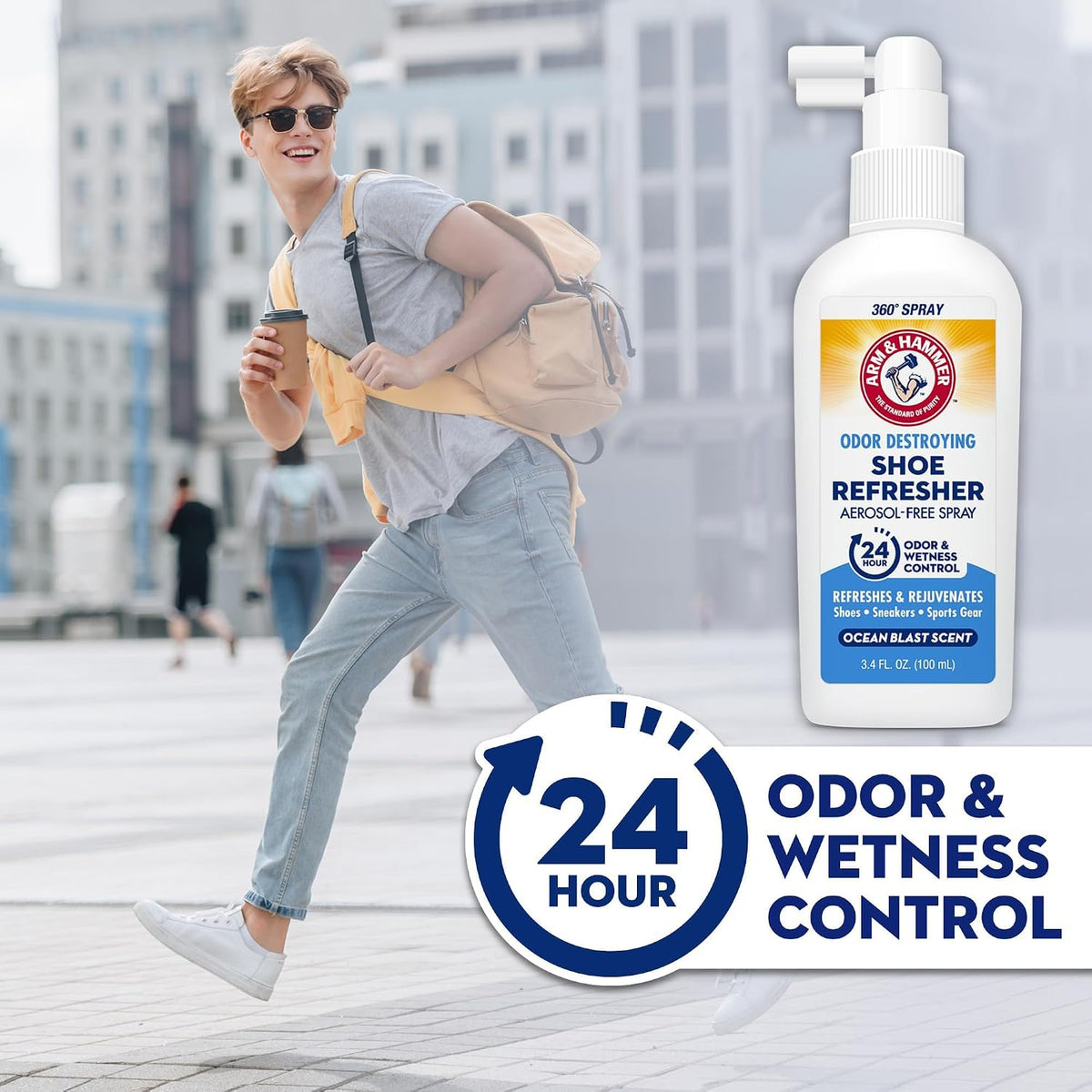 Arm & Hammer Shoe Refresher & Deodorizer Spray, Ocean Blast, 3.4 oz