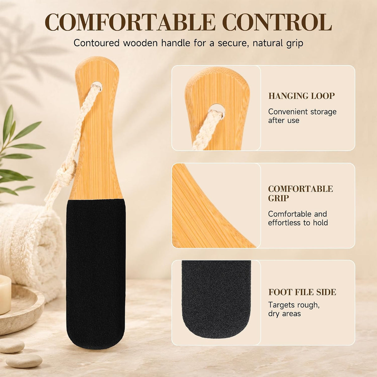 SAMEBUTECO 4Pk Pedicure Foot File Pumice Stone White Corundum Callus Dead Skin Remover