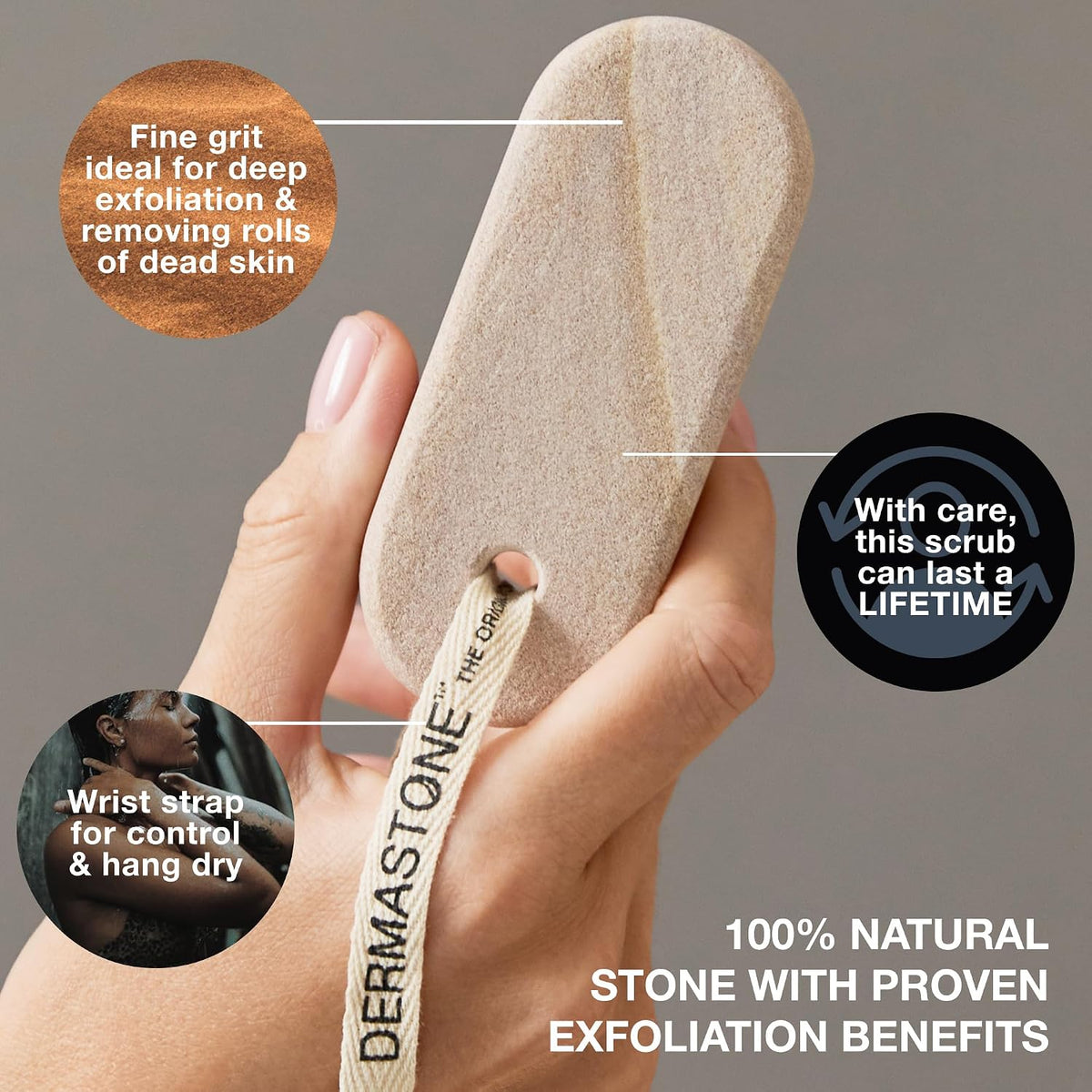 LEG & BODY SCRUB - Deep Exfoliating Stone Body Scrubber for Strawberry Legs Treatment, Leg Exfoliator Ingrown Hair, Dead Skin Remover, Foot Scrub & Natural Body Exfoliator for Women Men