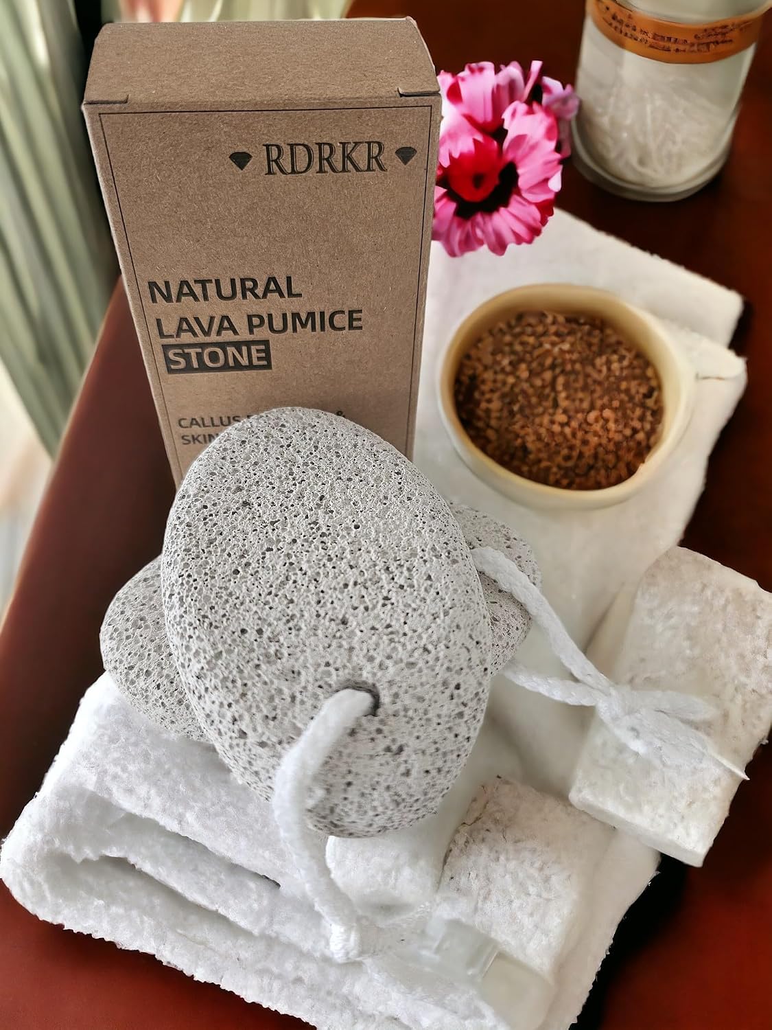 2PCS Natural Pumice Stone for Feet – Lava Foot File Callus Remover for Hard Skin, Cracked Heels & Dead Skin Exfoliation Tool