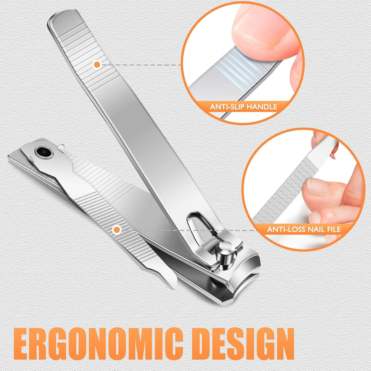 DRMODE Finger Nail Clippers Adult, 8 Pack for Men Women