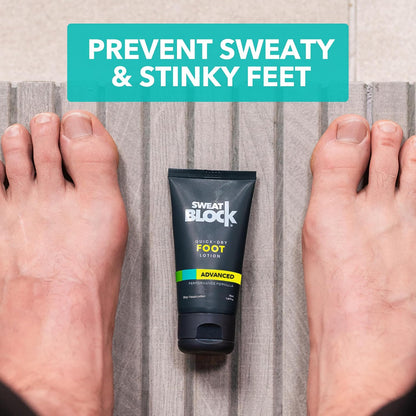 SweatBlock Foot Antiperspirant Lotion, Foot Odor Eliminator, 1.69 fl oz