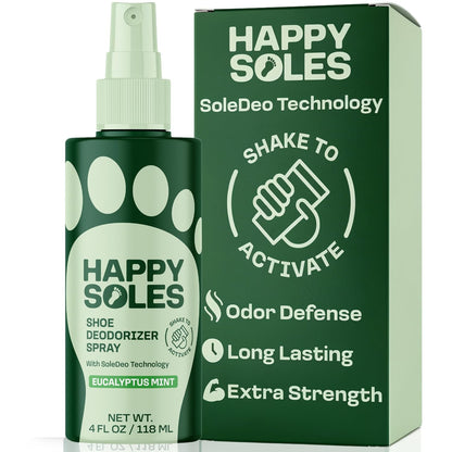 Shoe Deodorizer Spray for Gym Gear & Smelly Shoes Caused by Stinky Feet - Strong Odor Fighter for Sneakers, Boots, and Sandals - Fresh Smell, Refreshing Shoe Spritz 4oz (Eucalyptus Mint)
