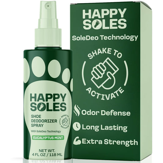 Shoe Deodorizer Spray for Gym Gear & Smelly Shoes Caused by Stinky Feet - Strong Odor Fighter for Sneakers, Boots, and Sandals - Fresh Smell, Refreshing Shoe Spritz 4oz (Eucalyptus Mint)