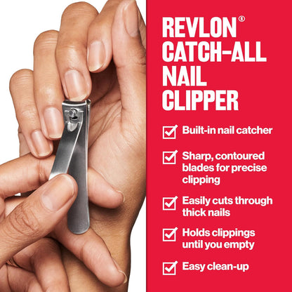Revlon Catch-All Nail Clipper, Silver, 1 Count