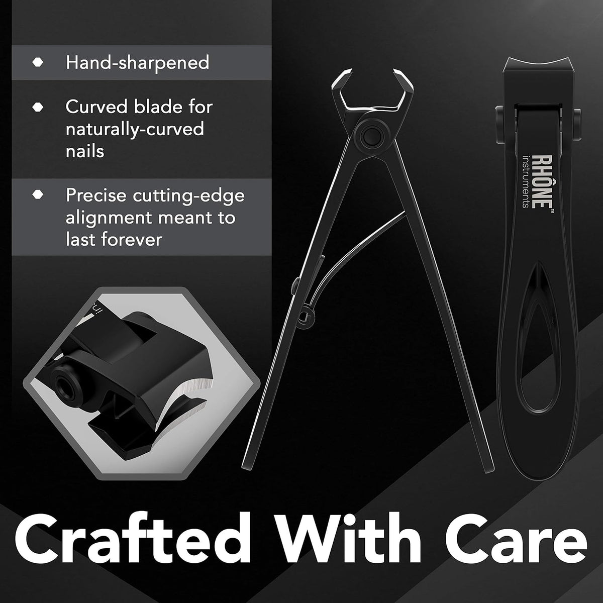 Nail Clippers - 420J2 Surgical Grade Japanese Steel, Extra Wide Jaw, Cuts Thick Nails, Professional Sharp Curved Fingernail and Toenail Clipper for Manicure & Pedicure