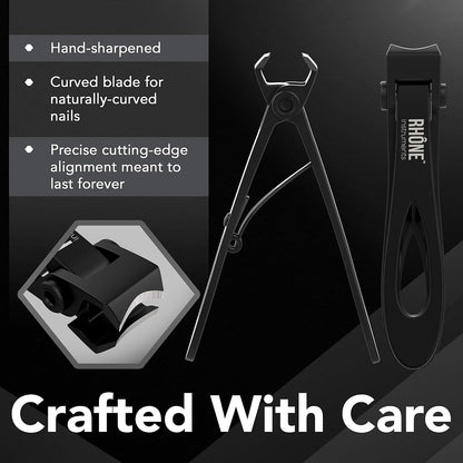 Nail Clippers - 420J2 Surgical Grade Japanese Steel, Extra Wide Jaw, Cuts Thick Nails, Professional Sharp Curved Fingernail and Toenail Clipper for Manicure & Pedicure
