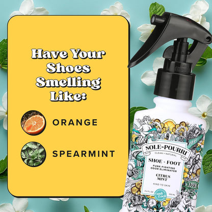Sole-Pourri Shoe Deodorizer + Foot Spray Odor Freshener, 10 Ml