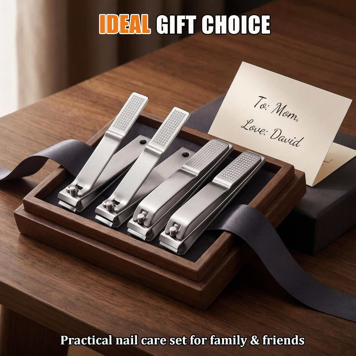 5-Pack Large Toenail Clippers Straight Edge, 3.15 inch Silver