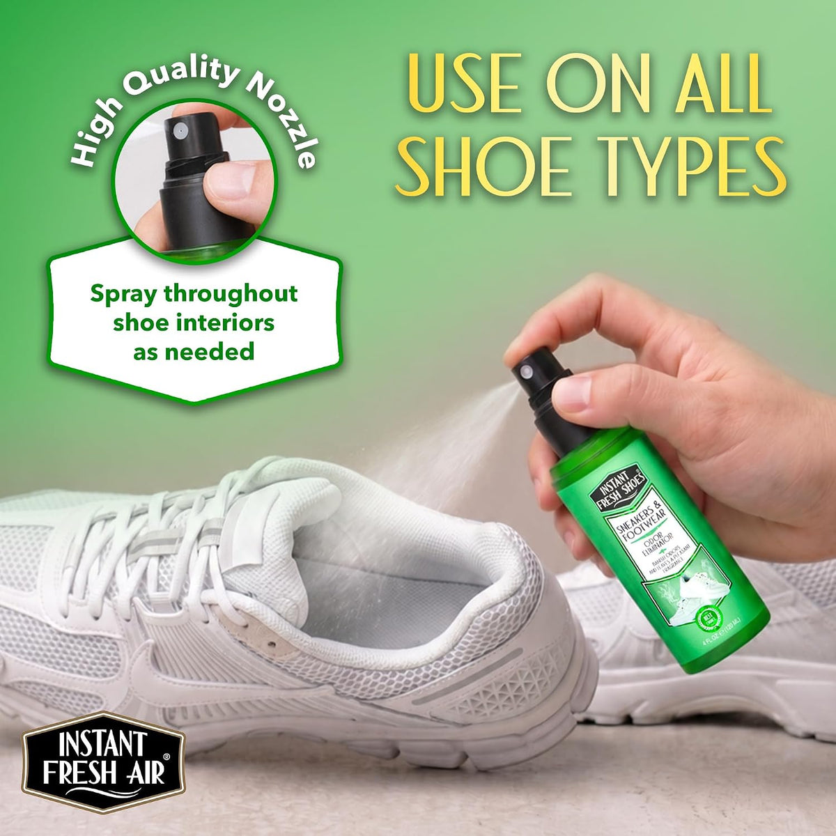 Shoe Deodorizer Spray for Sneakers, Boots & Gym Bags
