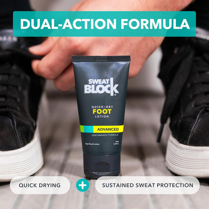 SweatBlock Foot Antiperspirant Lotion, Foot Odor Eliminator, 1.69 fl oz