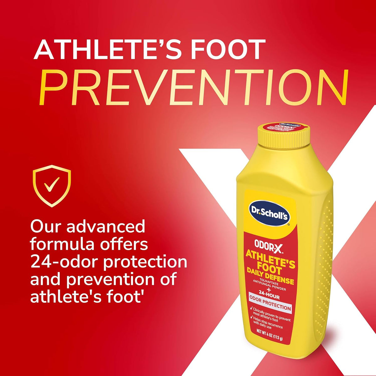 Dr. Scholl's Odor X Athlete's Foot Powder, Feet Powder, 24-Hour Protection