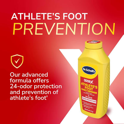 Dr. Scholl's Odor X Athlete's Foot Powder, Feet Powder, 24-Hour Protection
