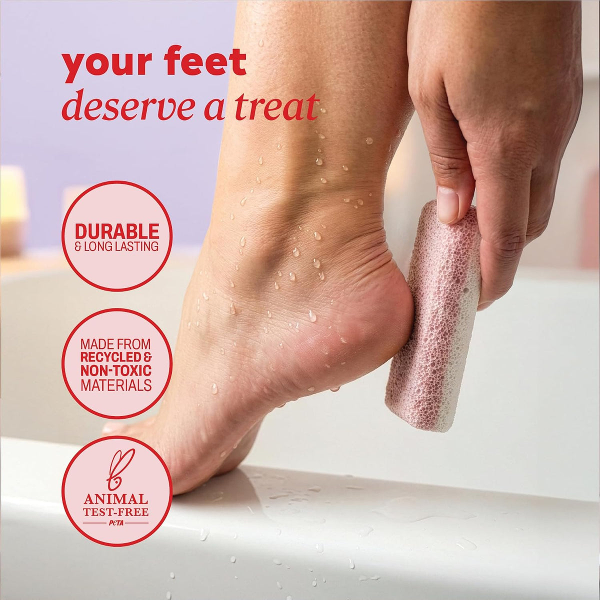 Onyx Professional Double Sided Pumice Stone for Feet, 2 pk - 100% Siliglass