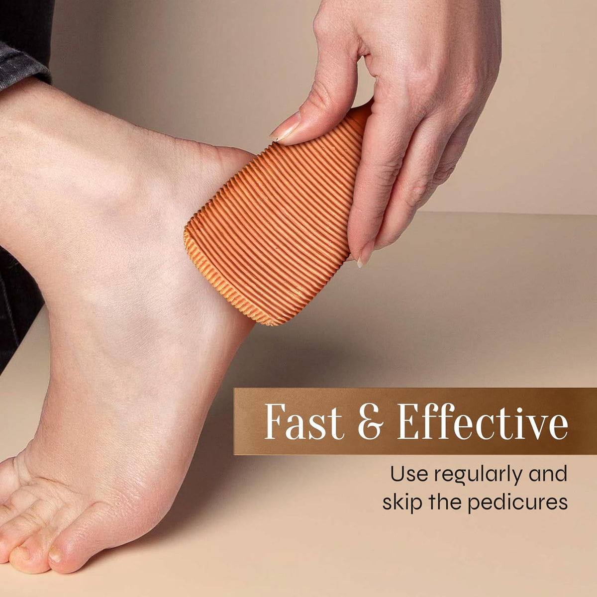 Facón Pumice Stone for Feet Callus Remover - Terra-Cotta Foot Scrubber with 2 Sides, 100% Pure Natural Foot Pumice Stone, Pedicure Pumice Stone Scrubber, Foot Exfoliator, Removes Calluses & Dead Skin