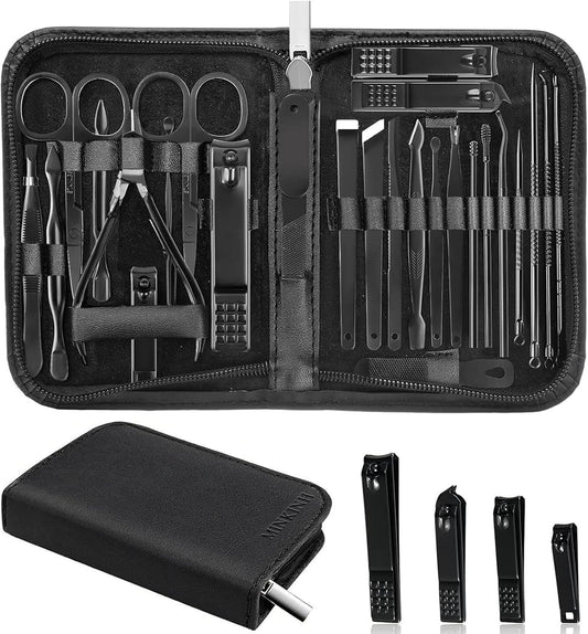 MINKINH Nail Clippers Set Manicure Pedicure Kit, 26-Piece Stainless Steel