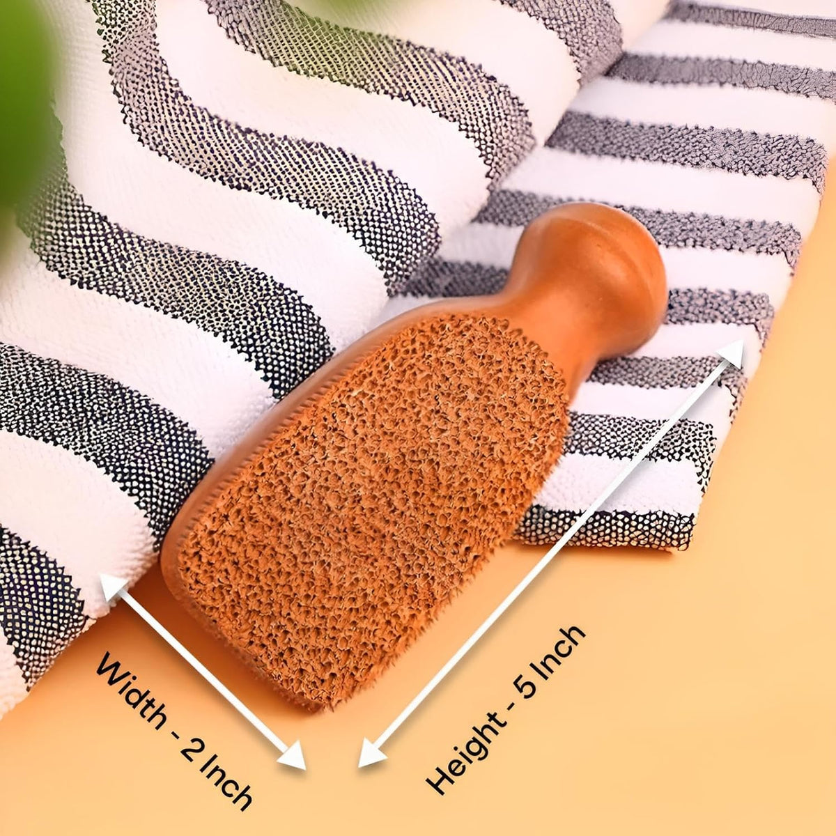 QUBA LINEN Pumice Stone for Feet – 2-Sided Terra Cotta Foot Scrubber, Natural Callus Remover for Dry Skin & Rough Heels, Cracked Heels – Pedicure Exfoliator for Feet Hands Body
