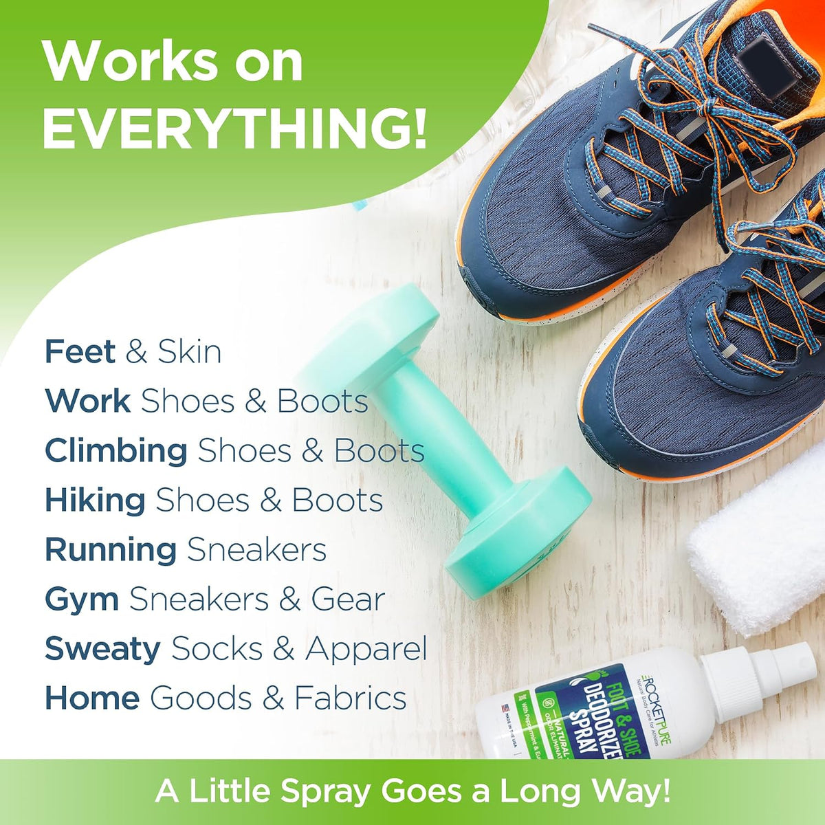 Rocket Pure Natural Foot and Shoe Deodorizer Spray, Mint, 4 fl oz, 1-Pack