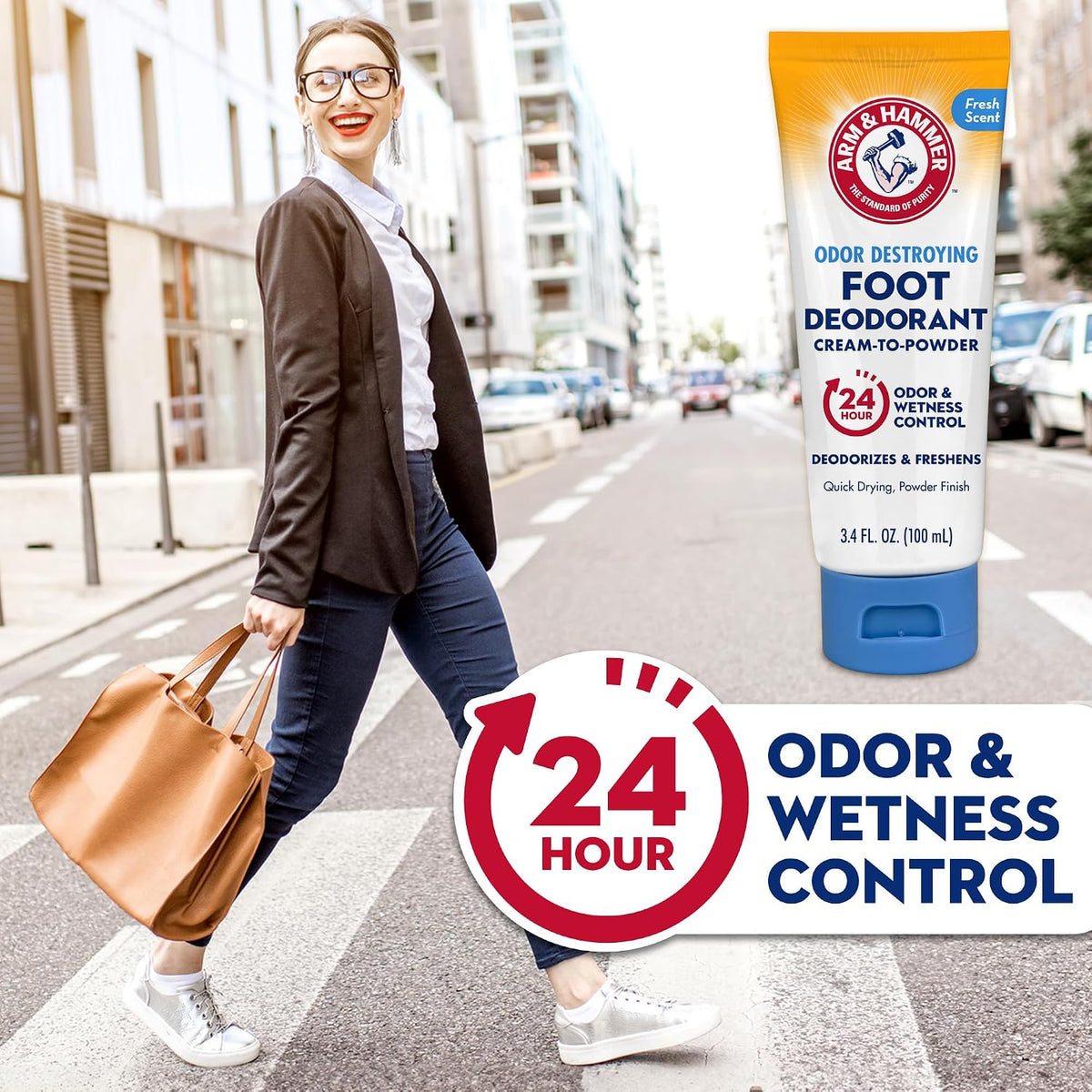 Arm & Hammer Cream to Powder Foot Deodorant, Sweat & Odor Control