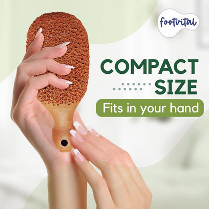 Pumice Stone for Feet Callus Remover - Terra-Cotta Foot Scrubber with 2 Sides, 100% Pure Natural Foot Pumice Stone, Pedicure Scrubber, Foot Exfoliator, Removes Calluses & Dead Skin