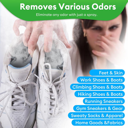 Foot & Shoe Deodorizer Spray, Odor Eliminator for Smelly Shoes & Feet