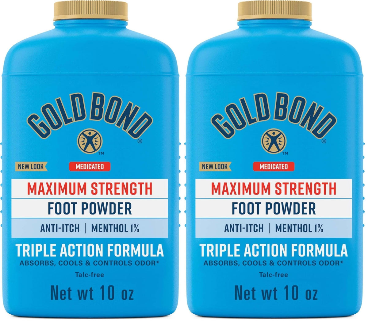 Gold Bond Medicated Foot Powder, Talc Free, 10 oz, Odor Control