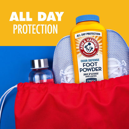 Arm & Hammer Odor Defense Foot Powder for Shoes & Feet, 7 oz, 3 Pack
