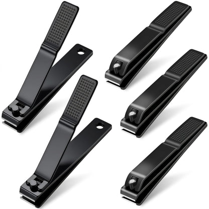 5-Pack Large Toenail Clippers Straight Edge, 3.15 inch Silver