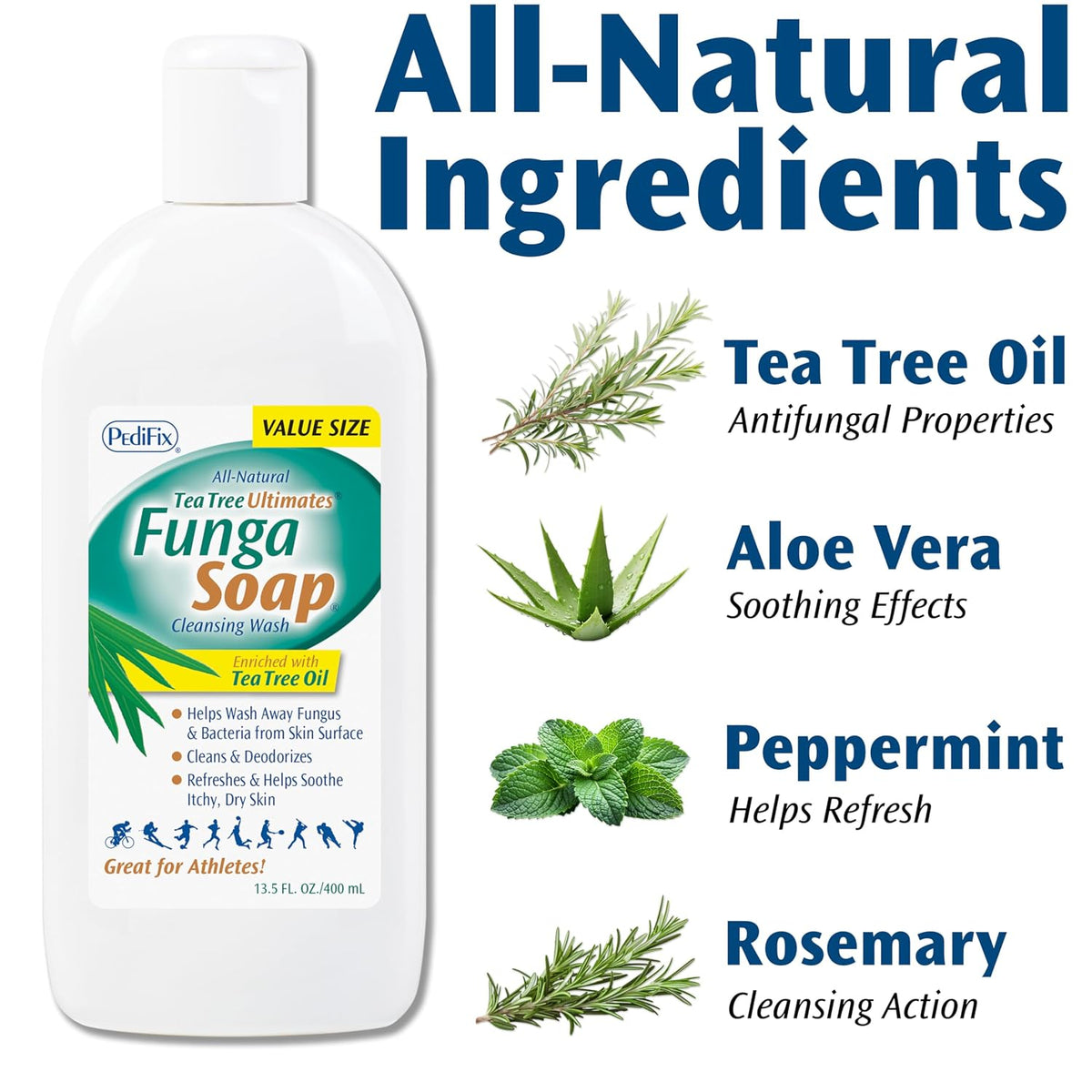 Pedifix FungaSoap Tea Tree Oil Foot & Body Wash, 13.5 fl oz