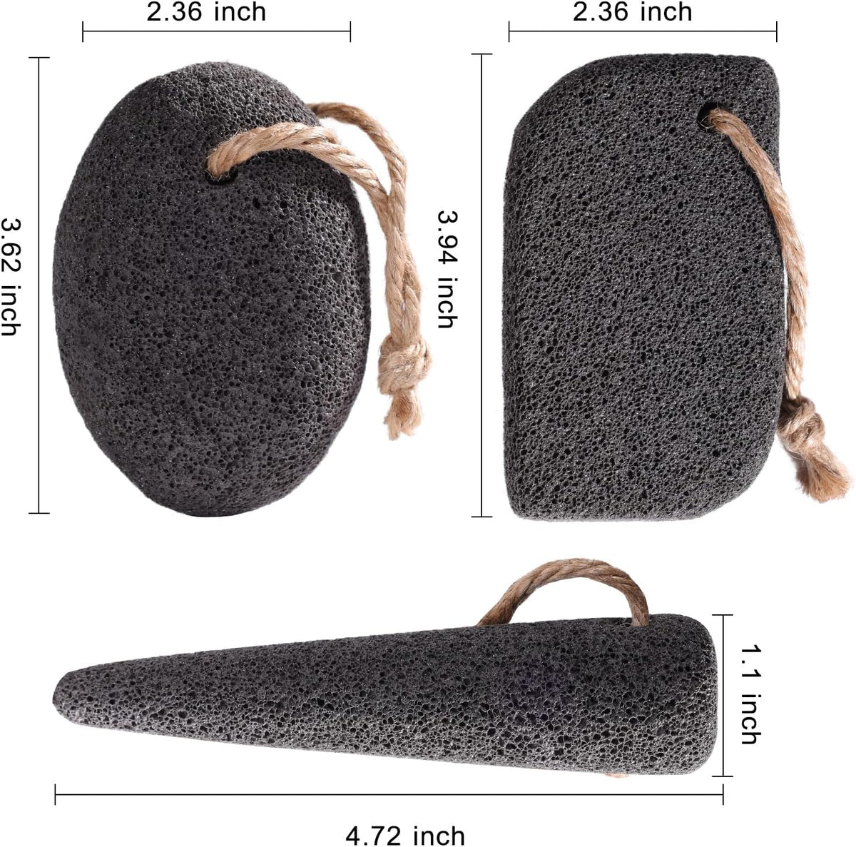 SAMEBUTECO 3 Shapes Natural Volcanic Pumice Stone for Feet Pumice Cleaning Stone for Sole of The Foot,Edges of The Foot,Toe Seams,Foot Scrubber for Dead Skin Remover Deep Clean