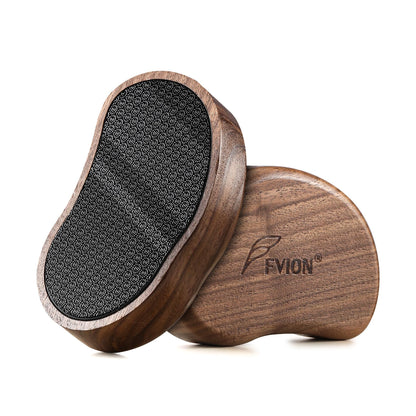 FVION Nano Glass Foot File with Bamboo Handle - Foot Scrubber Dead Skin Pumice Stone for Feet - The Ultimate Gentle Pedicure File Feet Callus Remover (Yellow)