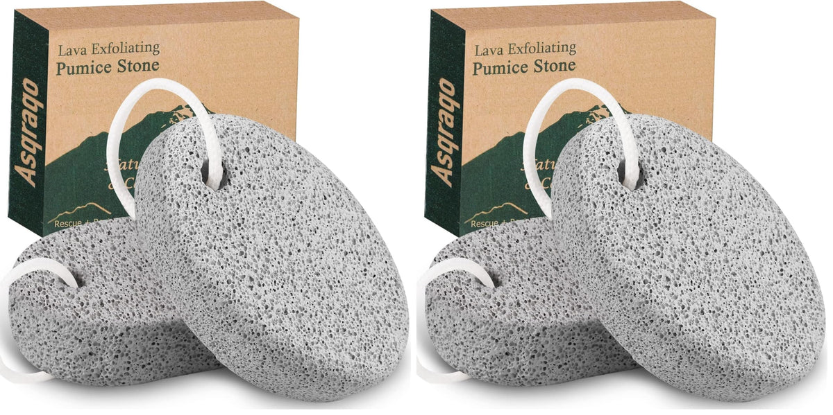 2PCS Natural Pumice Stone, Asqraqo Lava Pedicure Tools Hard Skin Callus Remover for Feet and Hands - Foot File Exfoliation to Remove Dead Skin, and Callusess