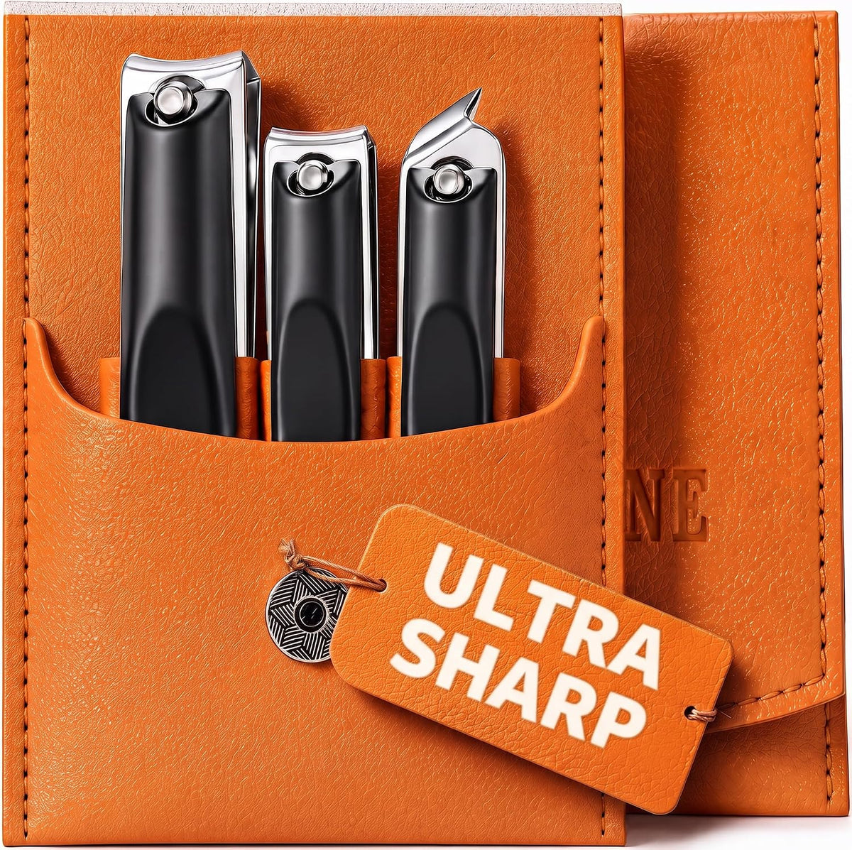 Heavy Duty Nail Clippers w/Luxury Travel Pouch Premium Stainless Steel