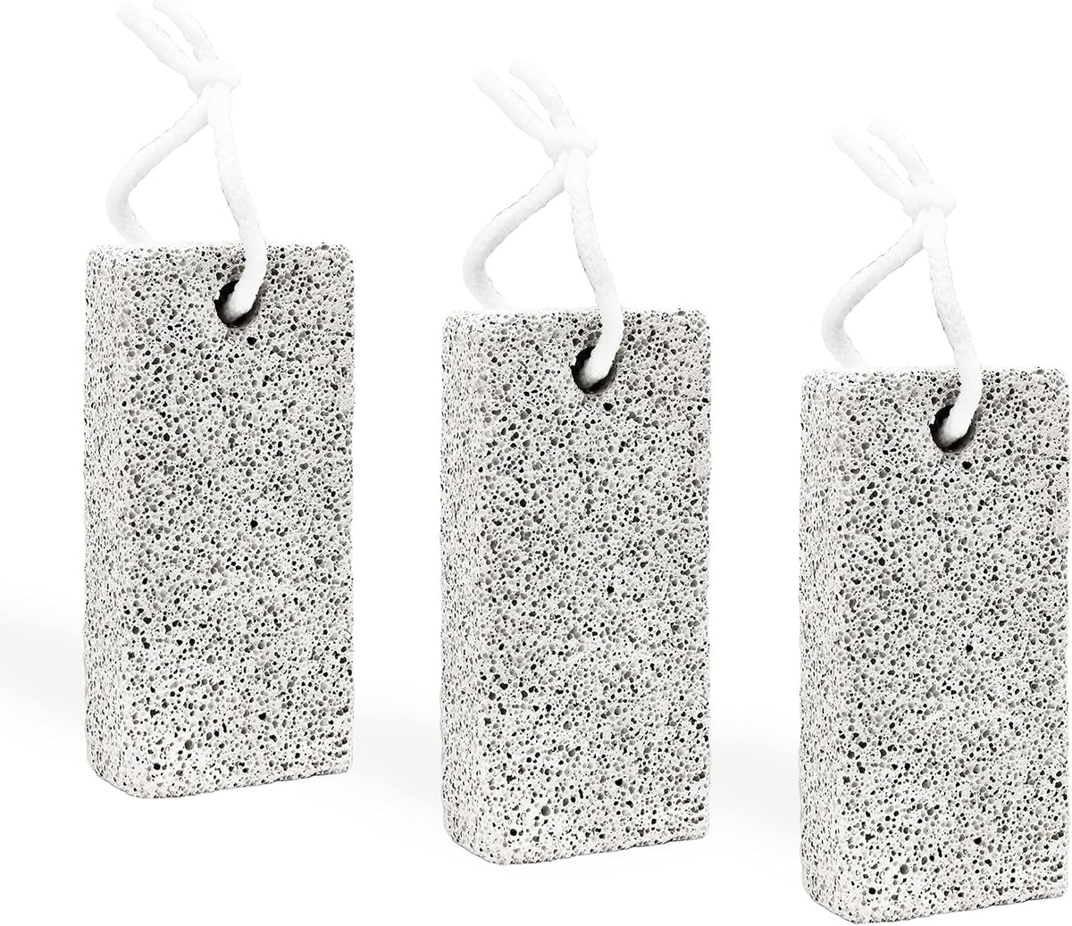 Amazon Basics Dead Skin Remover Smoothing Stone, Foot Exfoliator for Calluses and Cracked Heels, Grey, 3-Pack